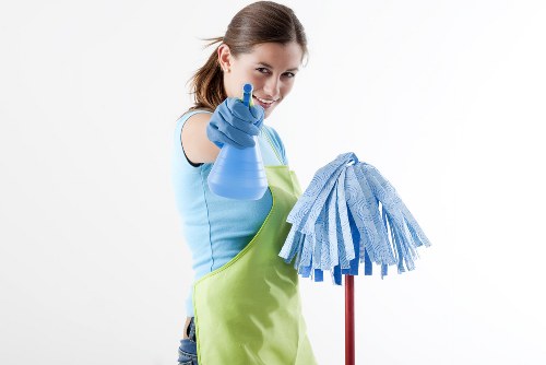 Carpetcleaning Merton team sorting recyclable cleaning materials