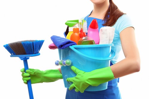 Cleaning a commercial building façade in Merton