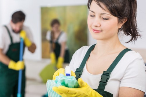 Deep carpet cleaning equipment in a local living room