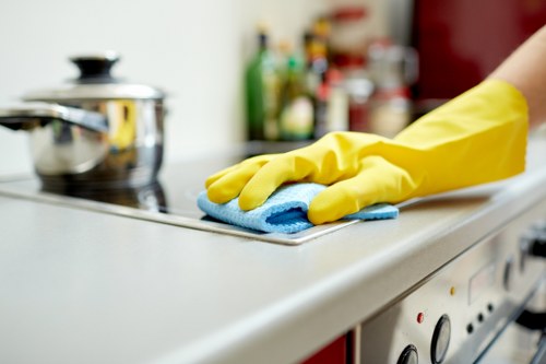 Cleaner preparing a Merton flat for a one-time visit